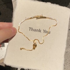真金电镀锆石手链轻奢高级感手环简约时尚精致百搭个性气质手饰女