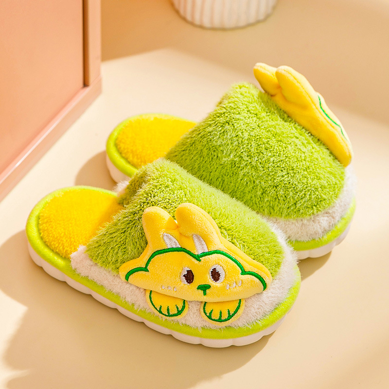 Niños nuevo piso zapatillas de invierno niñas niños medianos y grandes niños lindo bebé interior hogar grueso Fondo Zapatillas de algodón