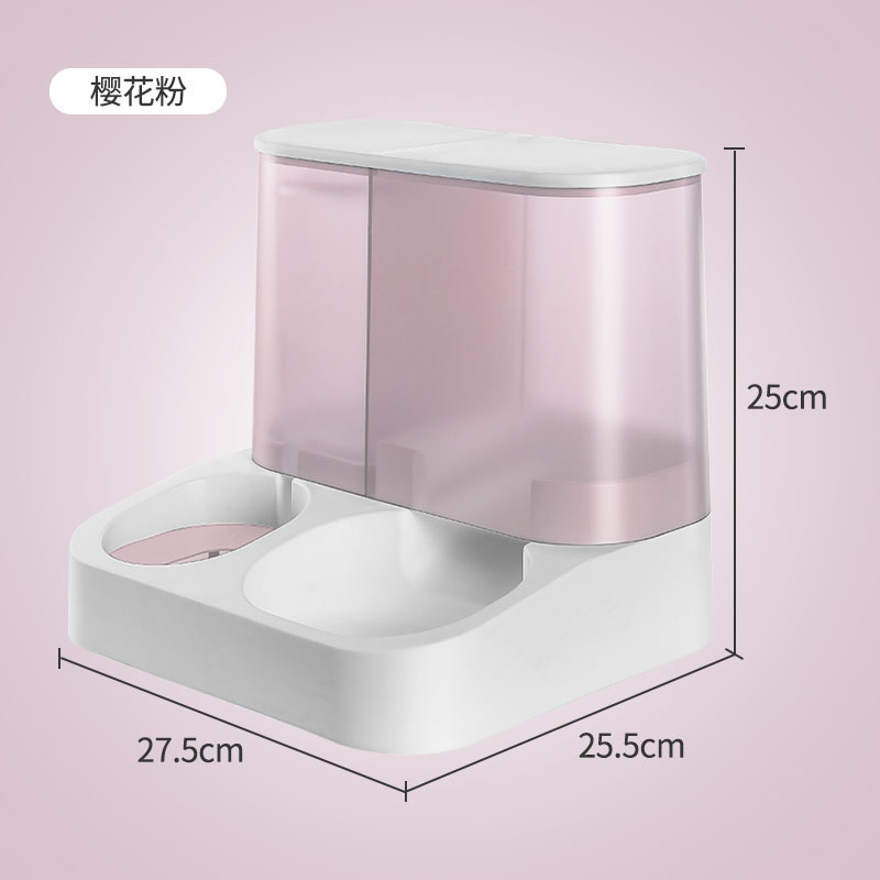 Mascota perro automático para beber y alimentación dispositivo 2.8L gran capacidad transparente visual tazón de almacenamiento de alimentos tazón de perro tazón gato