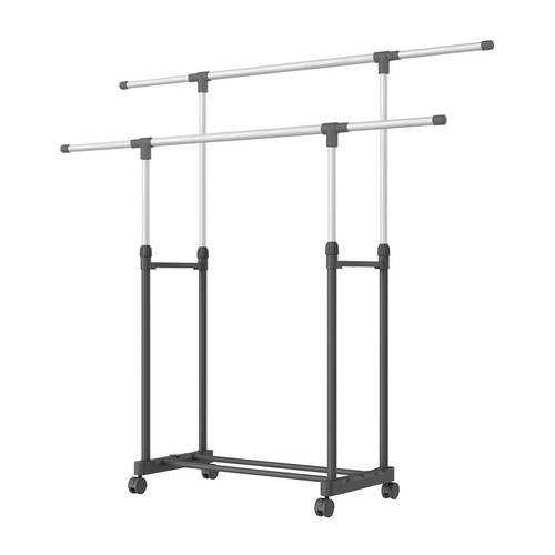 Clothes rack, coat rack, double-pole floor-standing telescopic clothes rack, balcony indoor mobile lift, simple and modern