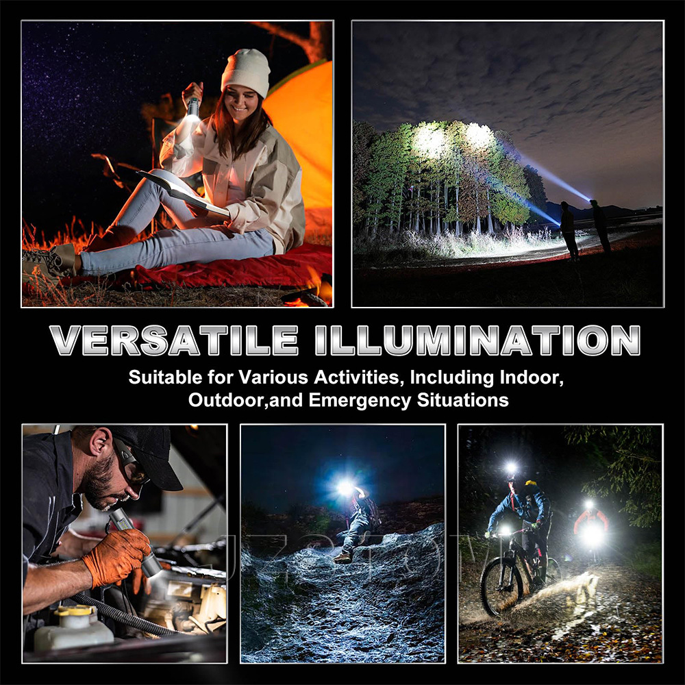Aluminum Alloy White Laser Flashlight with USB Rechargeable Telescopic Zoom Multifunctional Outdoor Waterproof Lighting Lamp