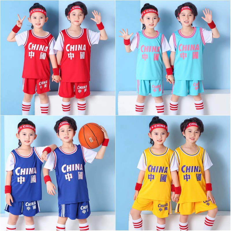 Children's Basketball Clothes Set Boys Boys Kindergarten Clothing Primary School Girls Chinese Sports Training Basketball Clothes