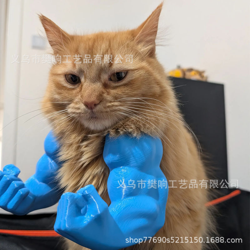 筋肉質の腕を持つ面白い猫面白い筋肉質の手と開発された腕クリエイティブな猫の首飾り|undefined