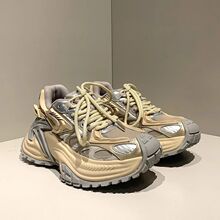 2025响尾蛇老爹鞋系列章若楠同款机甲风增高厚底情侣网面运动鞋男