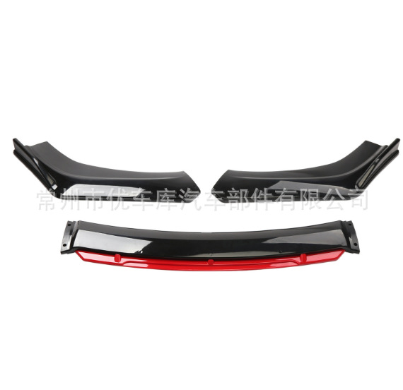 Coche universal de tres secciones pala delantera coche de cuatro secciones con borde rojo labio delantero pequeño parachoques delantero que rodea la esquina de la pala delantera