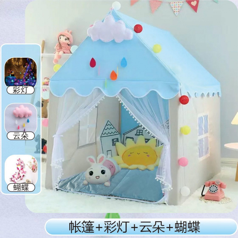 Casa de juegos Casa pequeña Casa de castillo Casa de princesa Dormida casa juguetes mosquiteros regalo de cumpleaños tienda de campaña para niños Interior