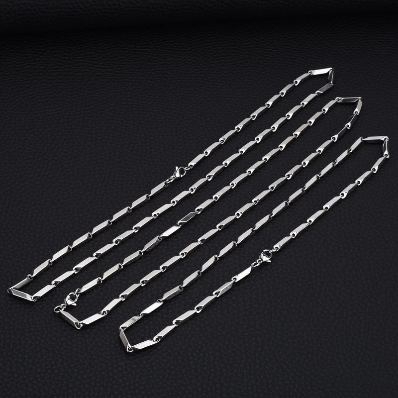 Niche Titanium Steel Diamond Necklace Women's Non-fading Stick Collarbone Necklace Men's Fashion All-match Men's and Women's Couple's Necklace Trendy