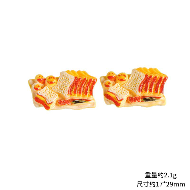 ミニチュアシミュレーション洋食おもちゃパン樹脂アクセサリー diy クリーム接着剤冷蔵庫マグネットヘアピン水カップパッチ素材|undefined