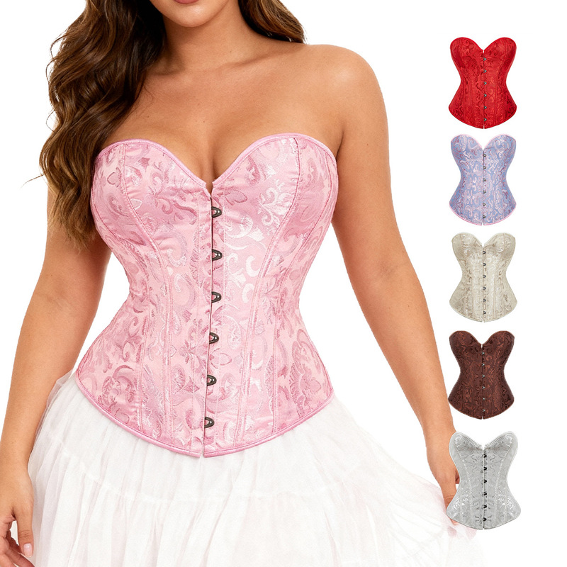 Bridal Wedding Dress Bone Jacquard Corset Shaping Corset Palace Corset Shapewear Belly Controlling Women's Corset