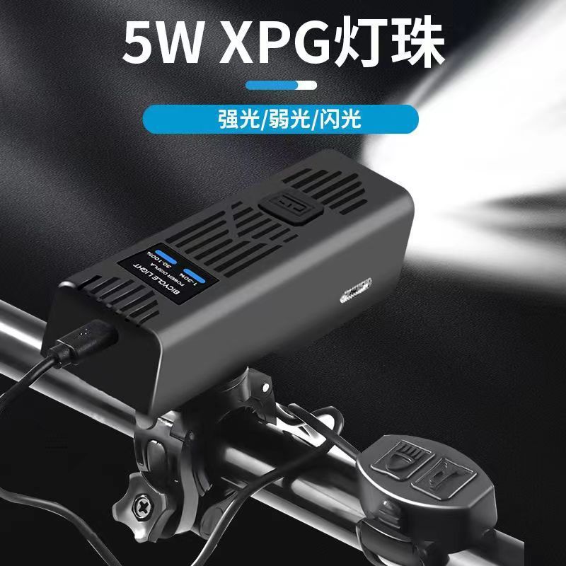 新型クロスボーダー自転車ライト車は充電ヘッドライトの強い懐中電灯のスピーカーを装備しています。|undefined