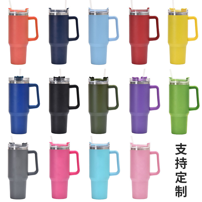 Comercio exterior 40oz taza de coche de acero inoxidable gran capacidad de aislamiento de doble capa retención de frío taza de hielo taza de cerveza de coche con mango