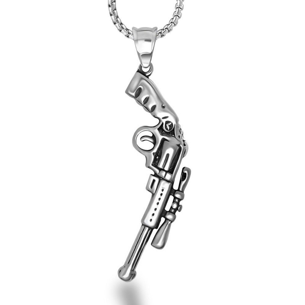Revolver Necklace Personalised Denim Style Pendant For Men Women_voghion.com