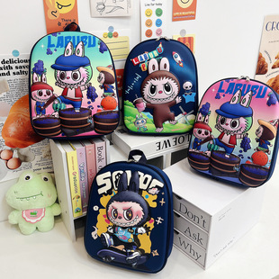 3D Stereo Kidsren's Bag Cloth Backpack for Boys and Girls Kindergarten School Bag Baby Cartoon Hard Shell Bag Cross-Border