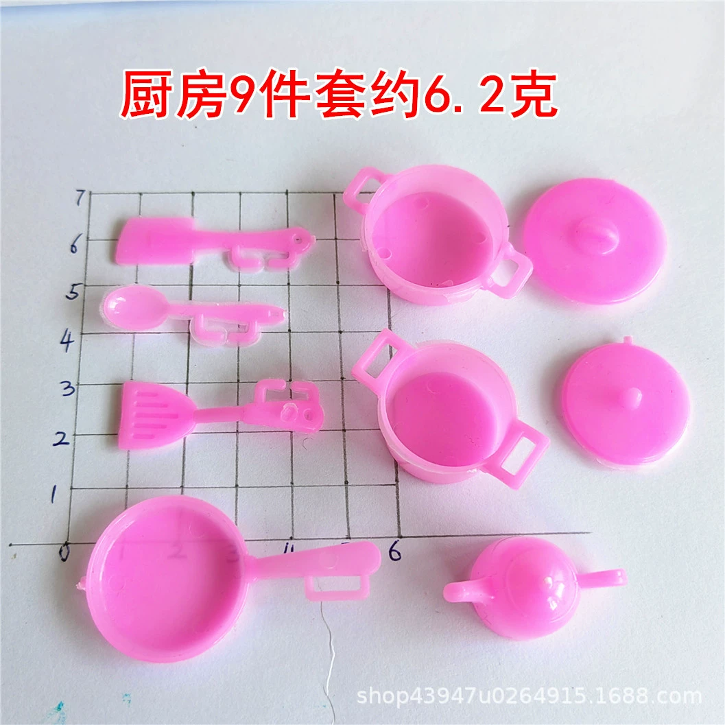 Большая распродажа! Пластиковый кухонный набор из 9 предметов: лопатка, ложка, скребок, миниатюрные кухонные аксессуары для кукол, миниатюрная модель украшений.