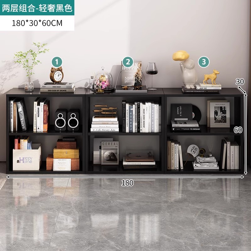 [high-end black two-layer—1.8m] 180*30*60cm—free back panel❥Selected quality density board