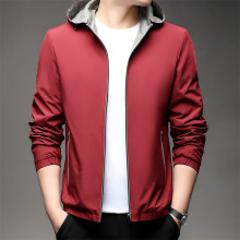 双面穿2025春秋季爸爸外套新款男士内外同料帽子可脱休闲夹克衫薄