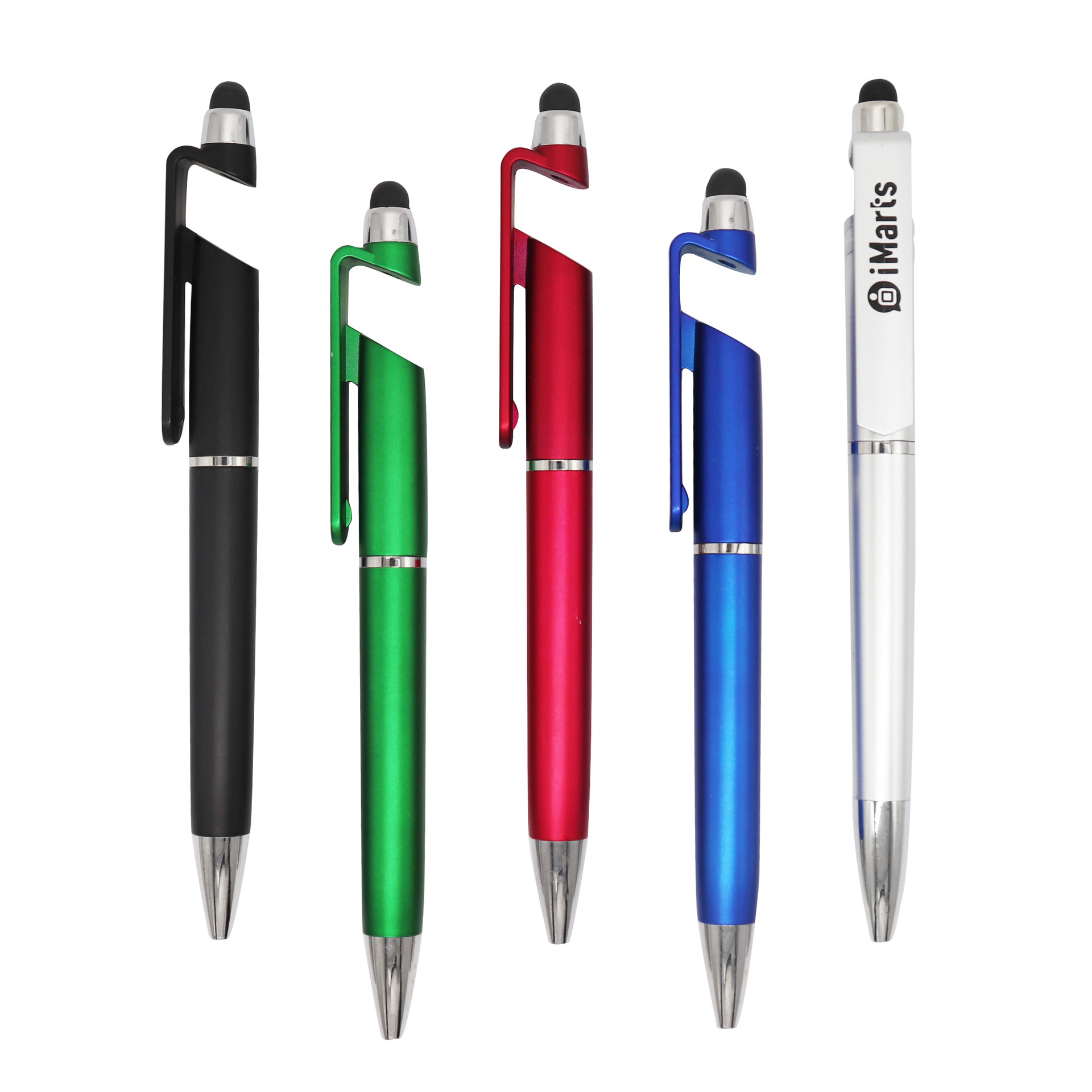 Junrong teléfono móvil titular de la pluma táctil bolígrafo de plástico dos-en-uno medio aceite de la pluma del tacto de la pluma en stock pluma de regalo