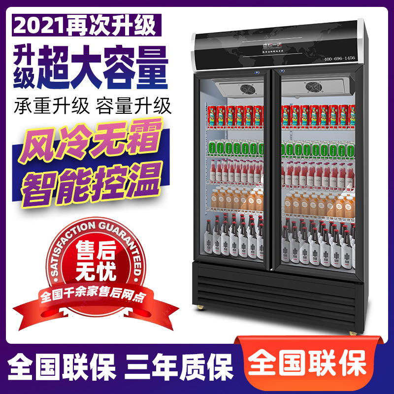 双开门饮料展示柜冷藏立式冰箱冰柜超市保鲜饮料柜商用啤酒柜
