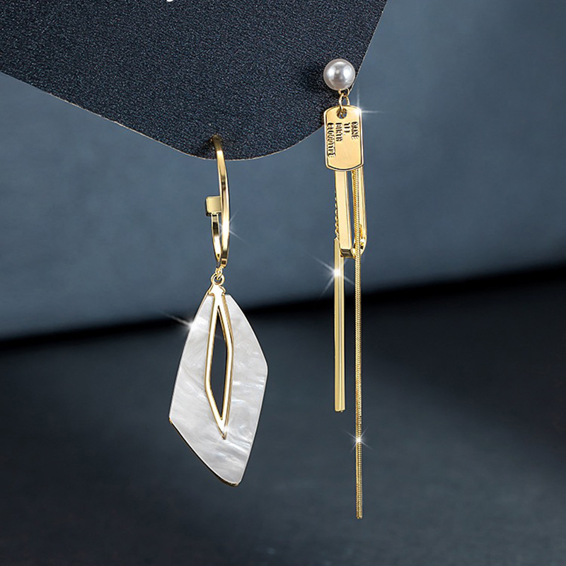 2023年新款韩国气质时尚个性不对称几何亚克力长款耳环女AB款耳坠