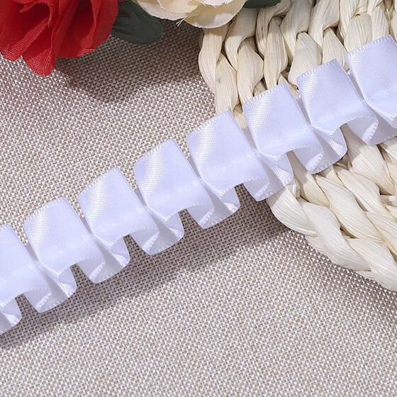 in stock 2.5cm Pleated Ribbon Polyester Ribbon Ruffled Lolita Headwear Garment Design DIY Lace Accessories