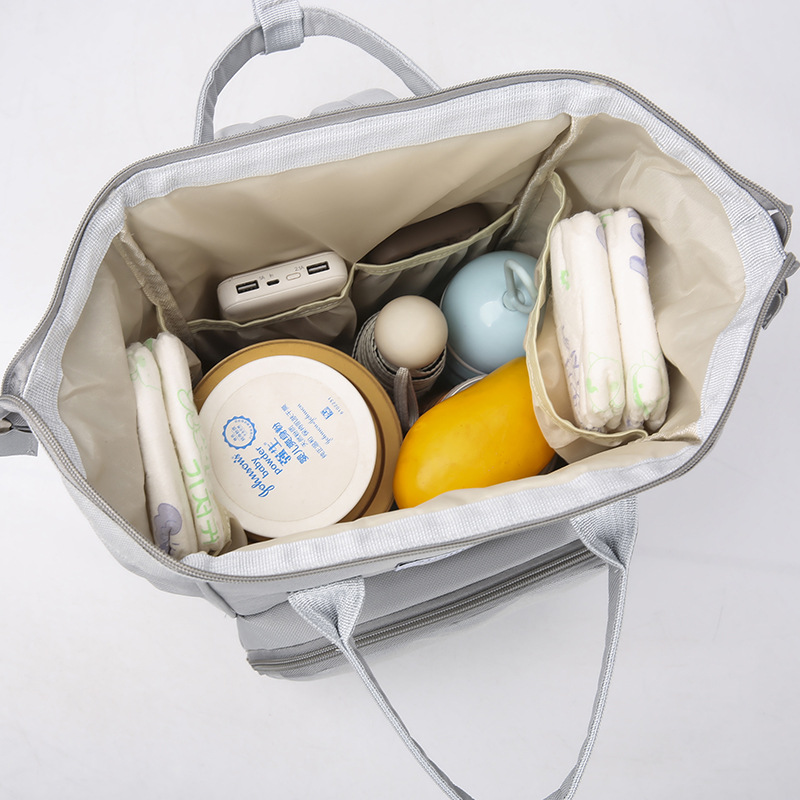Mochila de mamá de color sólido, simple y de gran capacidad, mochila de mamá, bolsa de almacenamiento de pañales de biberón, bolsa de maternidad y bebé, mujer