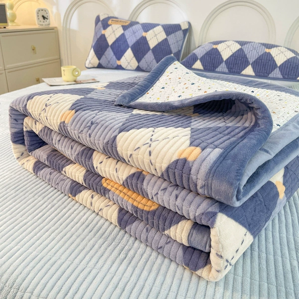 British style [milk velvet right -angle bed cover]