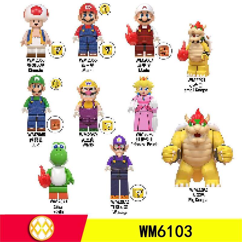 Wm6103 Game and Anime Series Plumber Luigi Figure Bagged Assembly Building Blocks Children's Toy Bagged Set