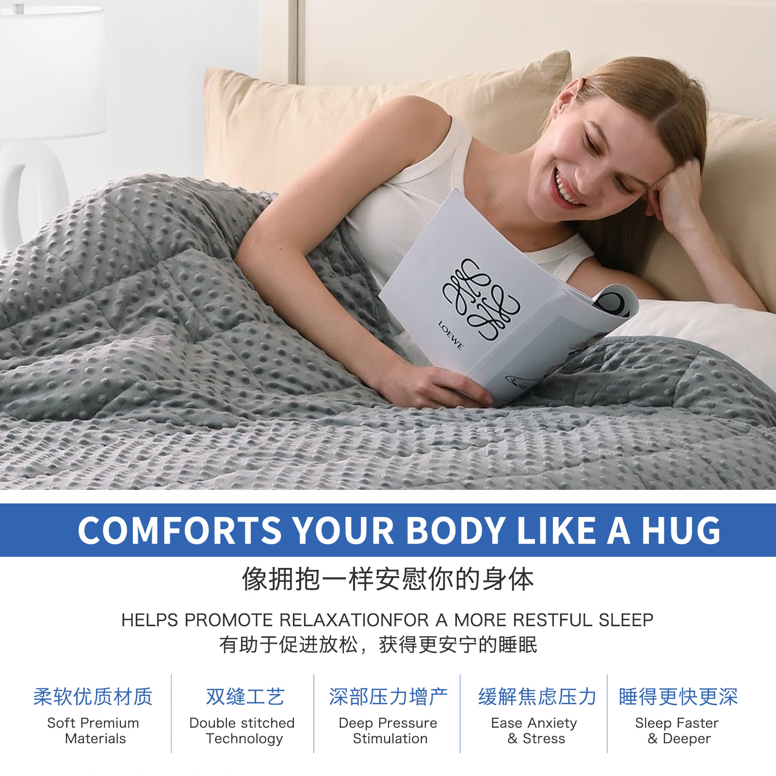 Gravedad mantas gravedad ayuda a dormir alivio de presión burbuja felt mantas de gravedad caliente