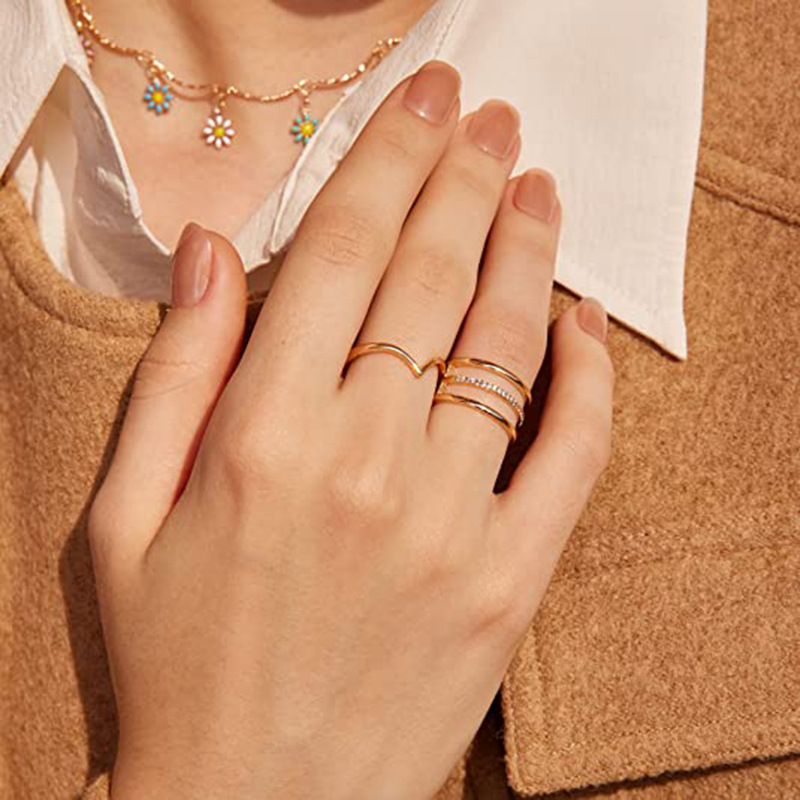 Minimalist Stackable Ring Set With Cubic Zirconia For Women_voghion.com