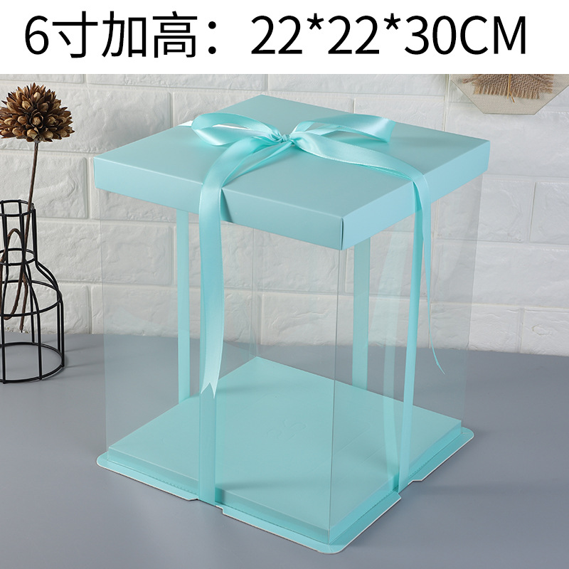 Cubierta de papel transparente caja de pastel caja de embalaje 6 6 6 6 8 8 10 + 12 pulgadas sola doble capa neta roja transparente cumpleaños caja de embalaje