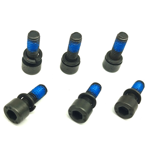 Inner hexagonal cylindrical head spring washer combination anti-falling screw lock anti-loosening glue screw blackened two combination fasteners