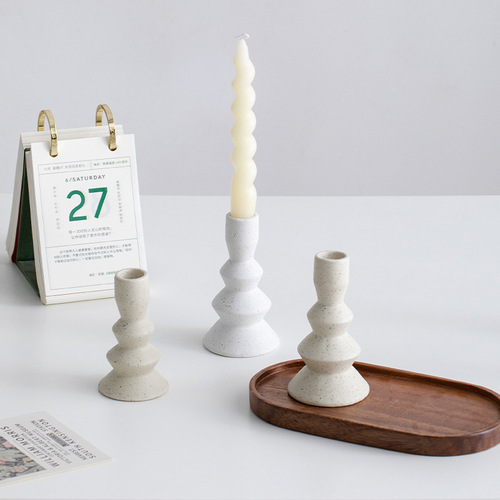 Sichuan Nordic Ceramic Simple Modern Creative Candleholder Decor Home Wedding Desktop Ornament Setting Candlelight Dinner