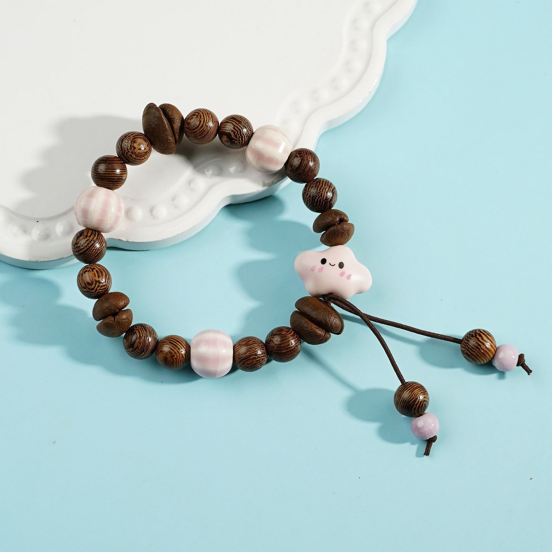 Jingdezhen pulsera de cerámica de verano mujer alta sensación galletas serie de gatos nicho diseño universal pulsera alta sensación