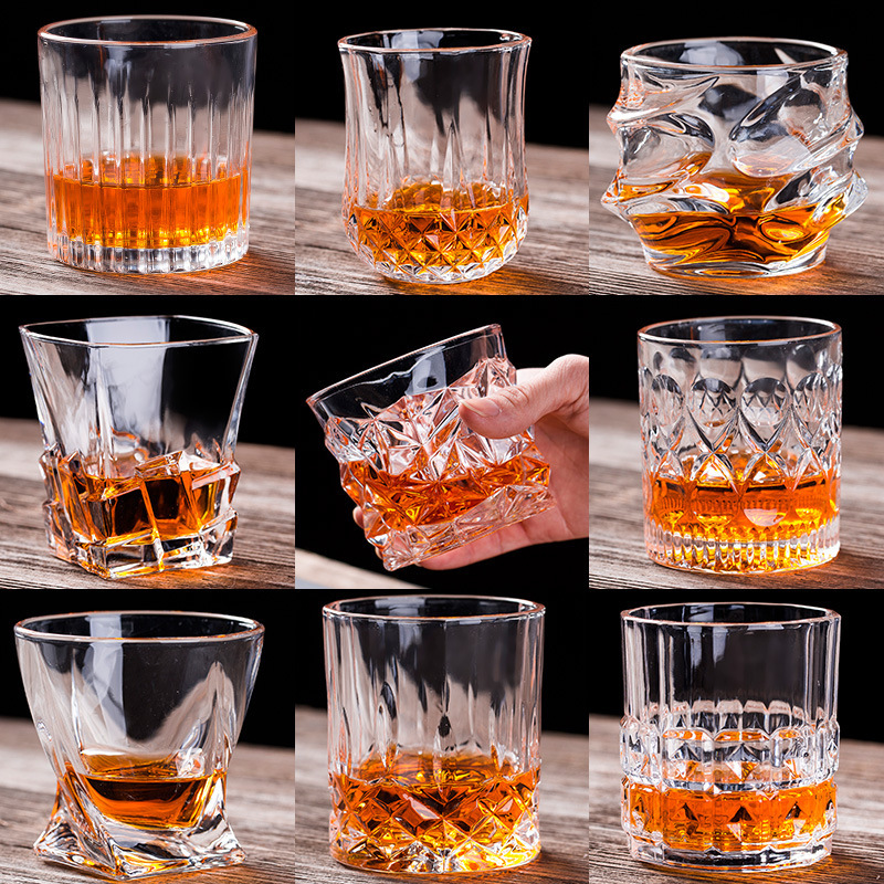 Crystal Glass Foreign Wine Glass Whiskey Wine Glass Set Wine Glass Column Wine Glass European Household Glass