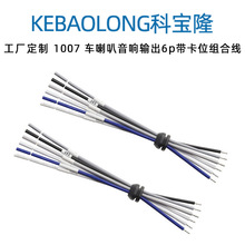 定制汽车喇叭音响输出6p带卡位组合线1007 18AWG车载音箱连接线束