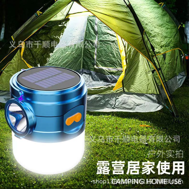 LED solar charging light emergency lighting household mobile night market stall light outdoor charging camping bulb