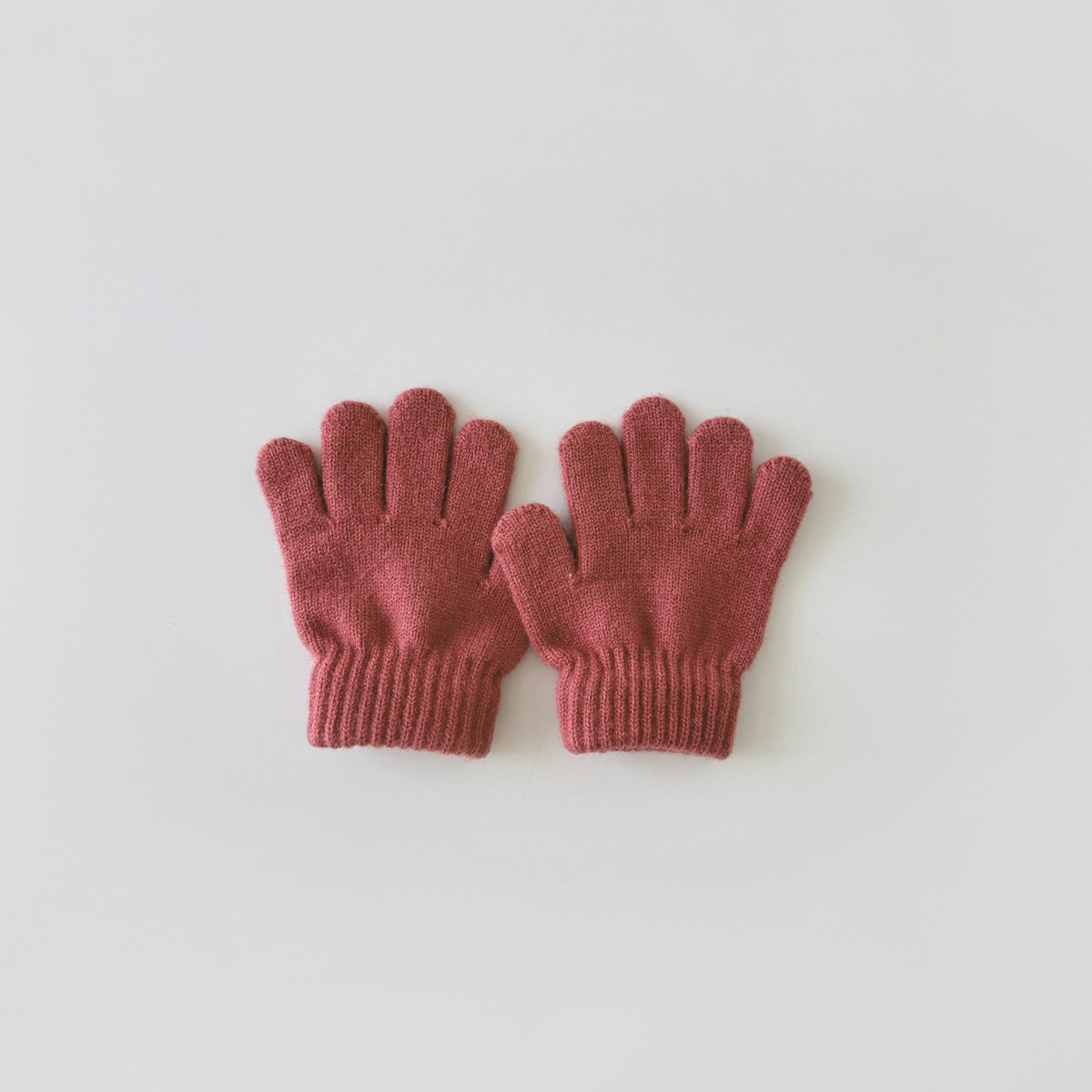 Children's gloves Winter solid finger warm ins five-finger baby gloves for boys and girls_voghion.com