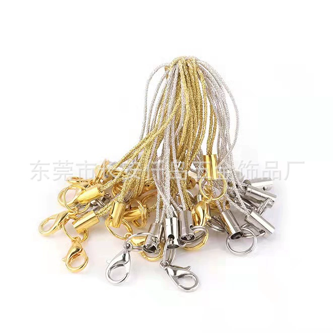 Производители оптом Золотая проволока телефон Веревка Конопля Мобильный телефон Веревка Лобстер Пряжка мобильный телефон ремешок игрушки аксессуары