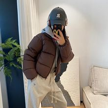 2025冬季新款欧版肯豆风羽绒服女短款小个子白鸭绒加厚外套面包服