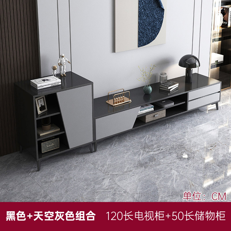 Gabinete de TV simple moderno pequeño apartamento sala de estar luz gabinete de TV de lujo armario de almacenamiento en el hogar combinación de gabinete sub-lado