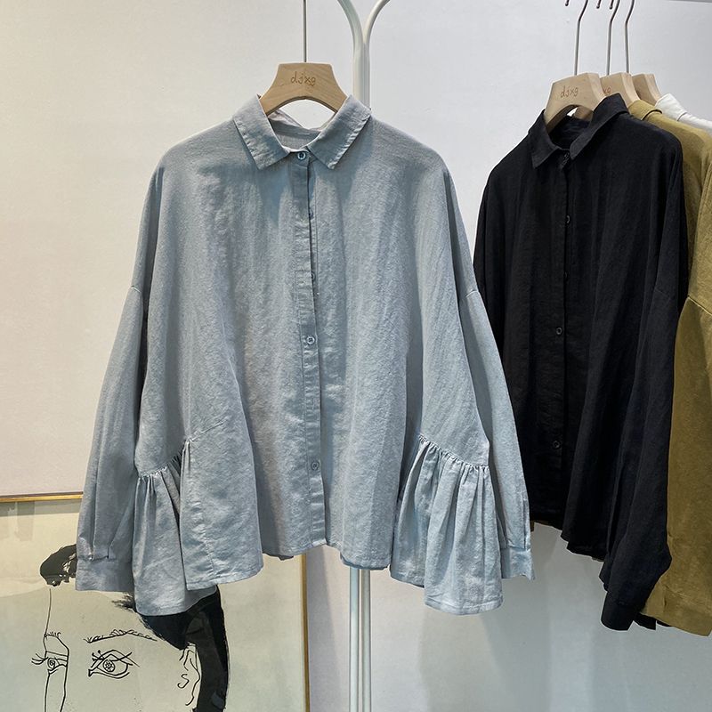 秋季外套女秋款外穿春秋装女新款洋气棉麻休闲衬衫女长袖上衣女潮