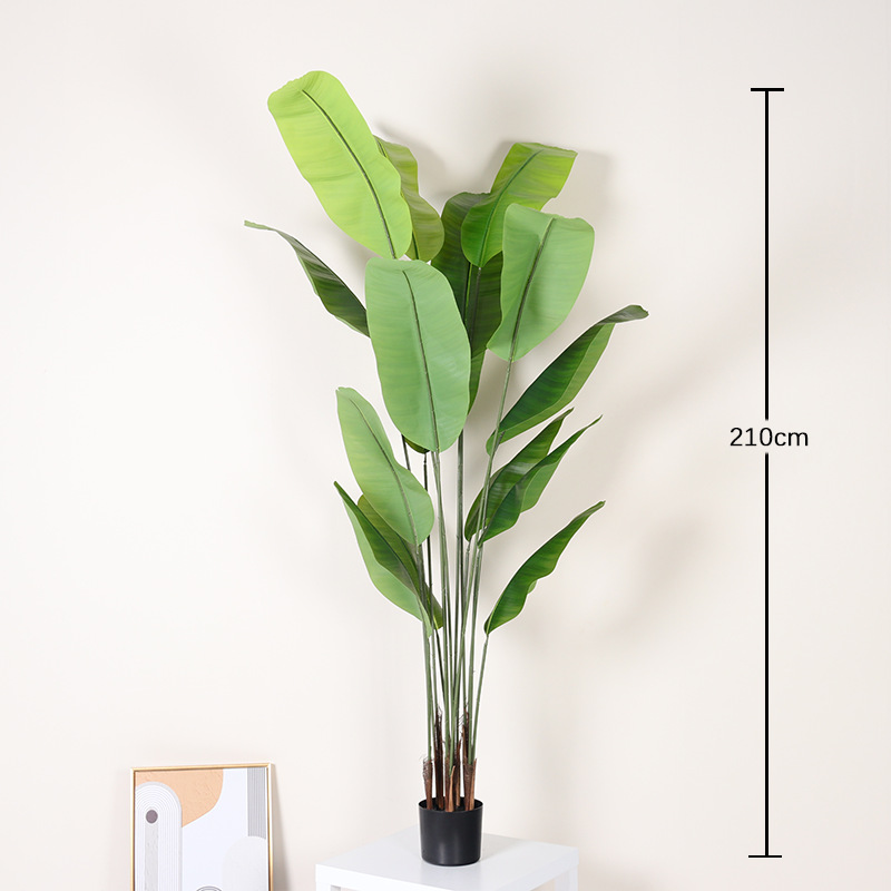 Gran planta de simulación nórdica, sala de estar de plátano para viajeros, plantas verdes falsas, plantas en macetas, ventanas para el hogar, decoración de paisajes, plantas verdes de simulación