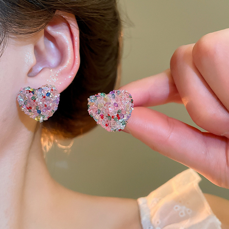 Pendientes de flores de color dopamina de verano Pendientes de todo fósforo de nicho fresco Pendientes de lujo de alta gama de moda al por mayor