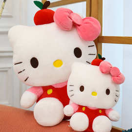 苹果KT猫毛绒玩具Hello Kitty猫玩偶苹果凯蒂猫公仔抓机娃娃批发