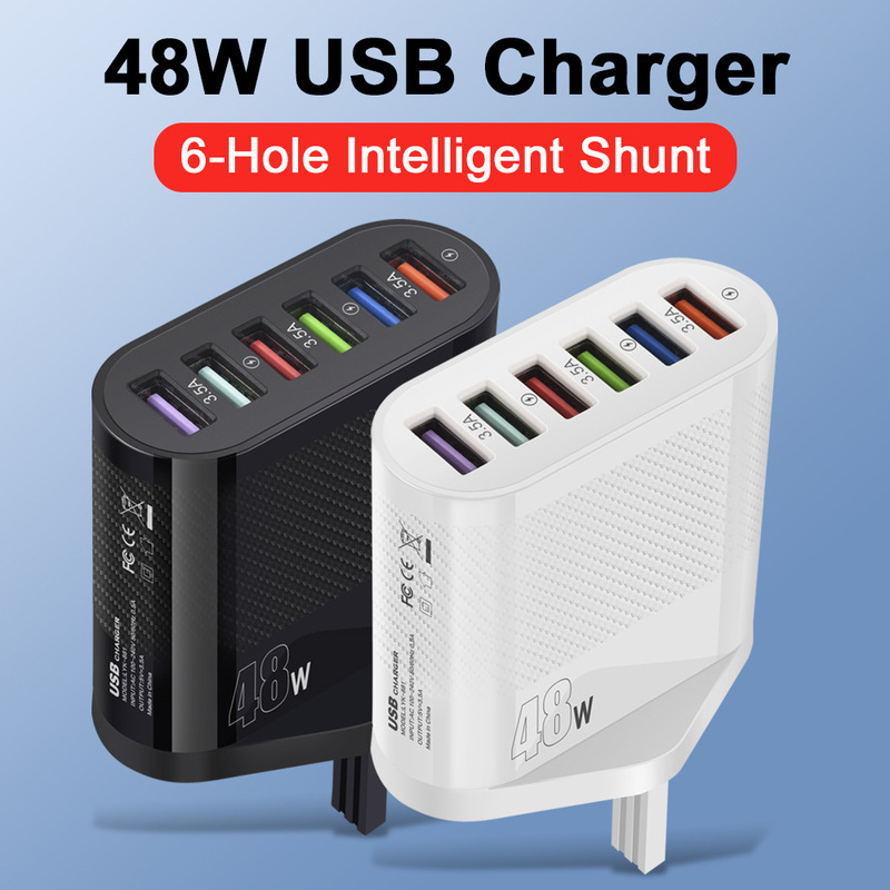 6USB mobile phone charger 3.5A tablet travel charger charging head American standard European standard British standard charger cross-border batch
