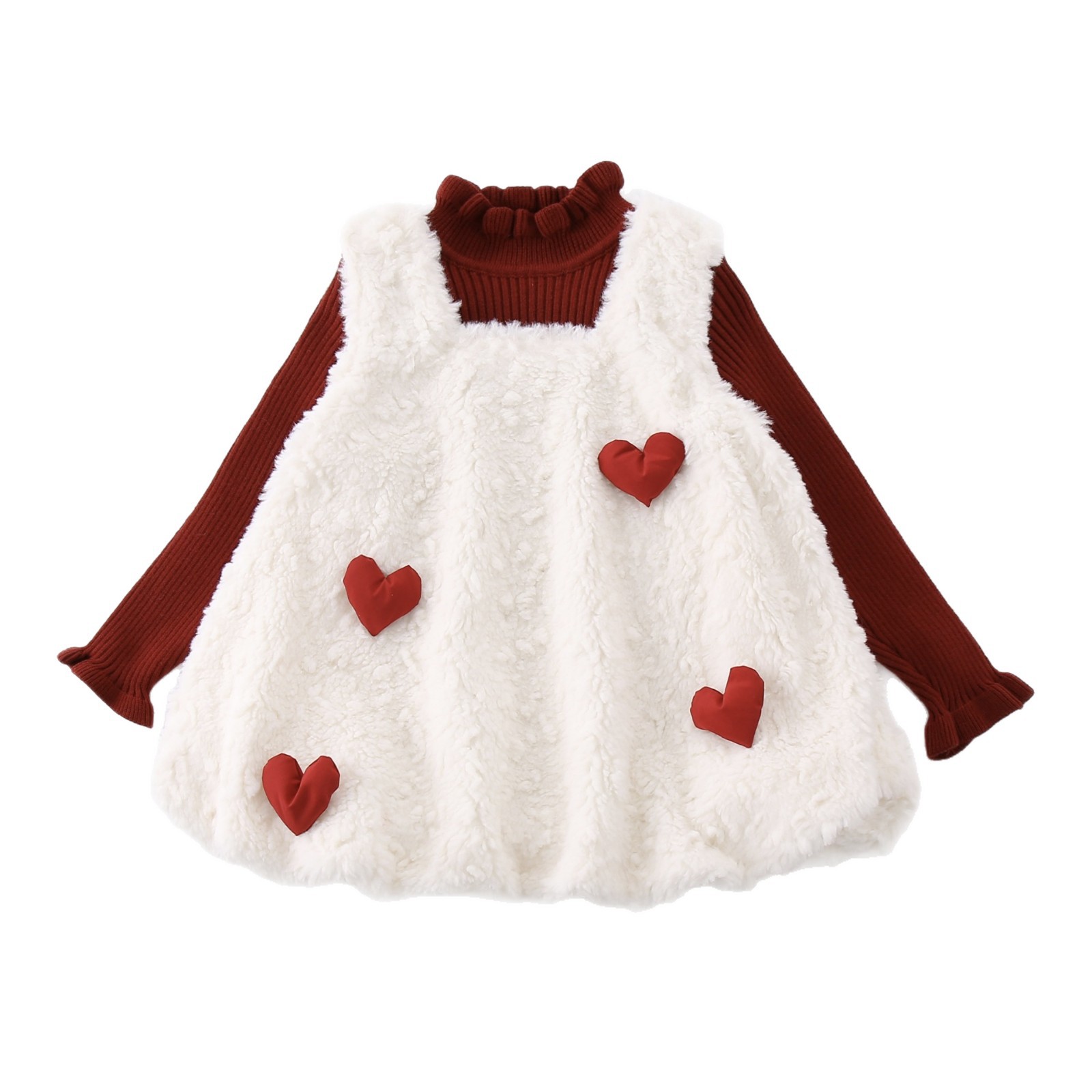 106059819@qq.com Girls' Autumn Winter Infant Baby Girl Clothes Stylish Fleece Lined First Birthday Princess Dress New Year Outfit_voghion.com