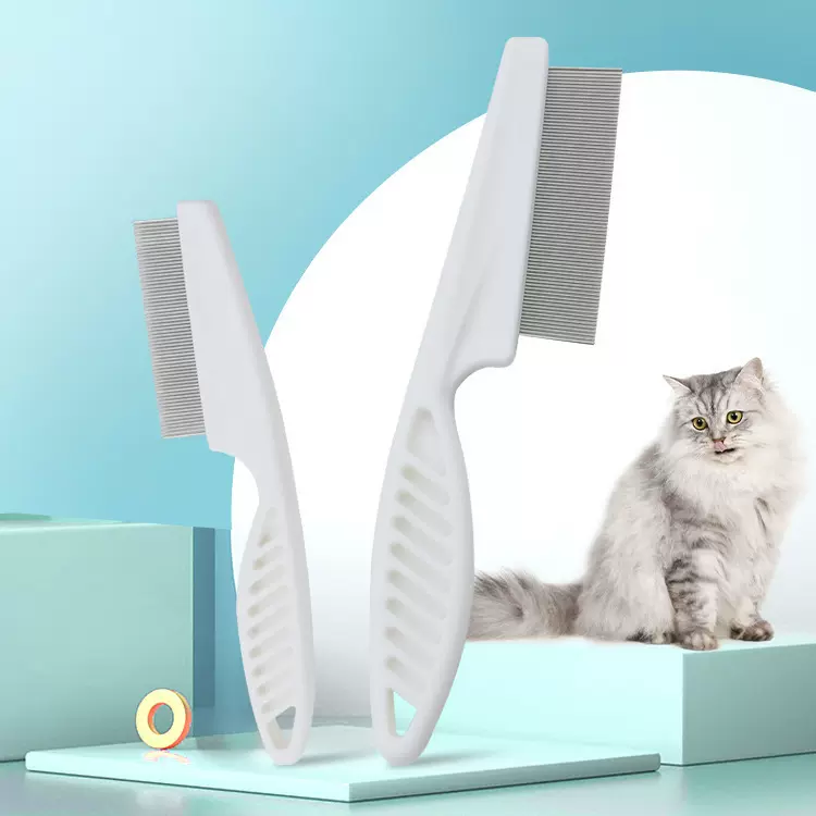 跨境宠物梳子猫咪除蚤梳塑料密齿专用梳子梳毛刷除毛梳狗狗跳蚤梳