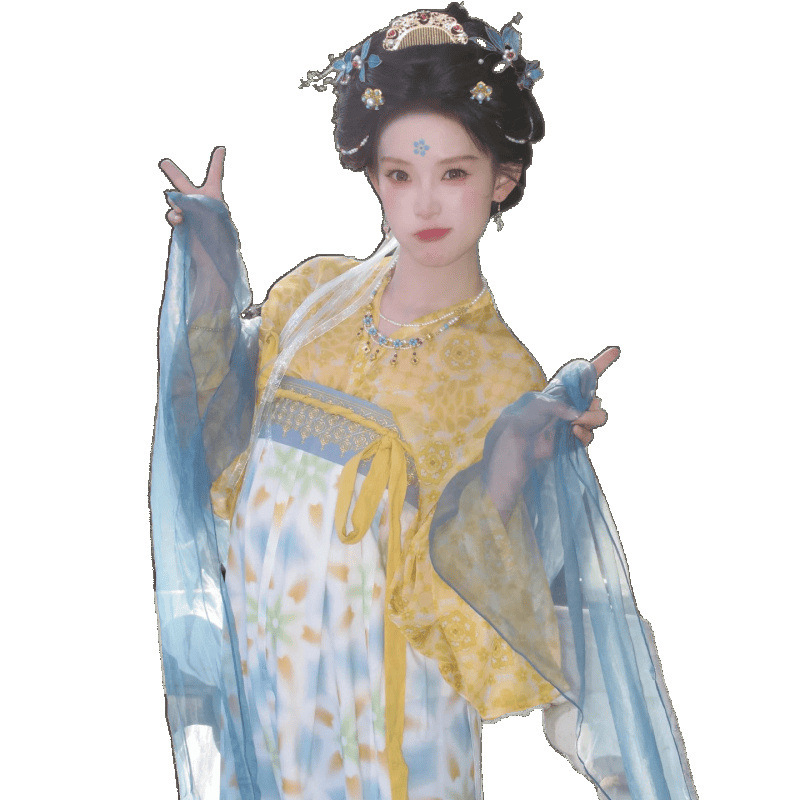新しい漢服刺繍唐王朝胸までの長さの妖精のような日常的な破れたスカート漢服春と夏のスーツ人気の薄いスタイル|undefined