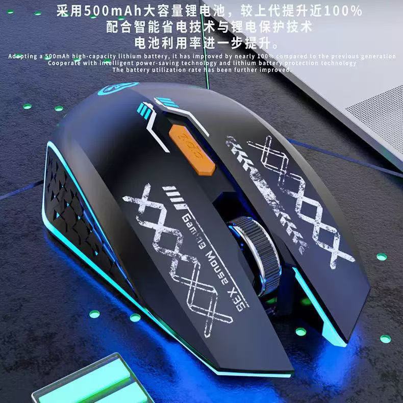 携帯電話やタブレットに適したオフィスゲーム用の静かな充電を備えた国境を越えた新しいデュアルモード 5.0 Bluetooth ワイヤレス マウス|undefined