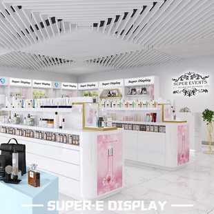 Cosmetics Display Cabinet Shopping Mall Beauty Makeup Middle Island Rack Entire Point Design Shelf Luxury Counter Multi-Layer Sample Display Rack